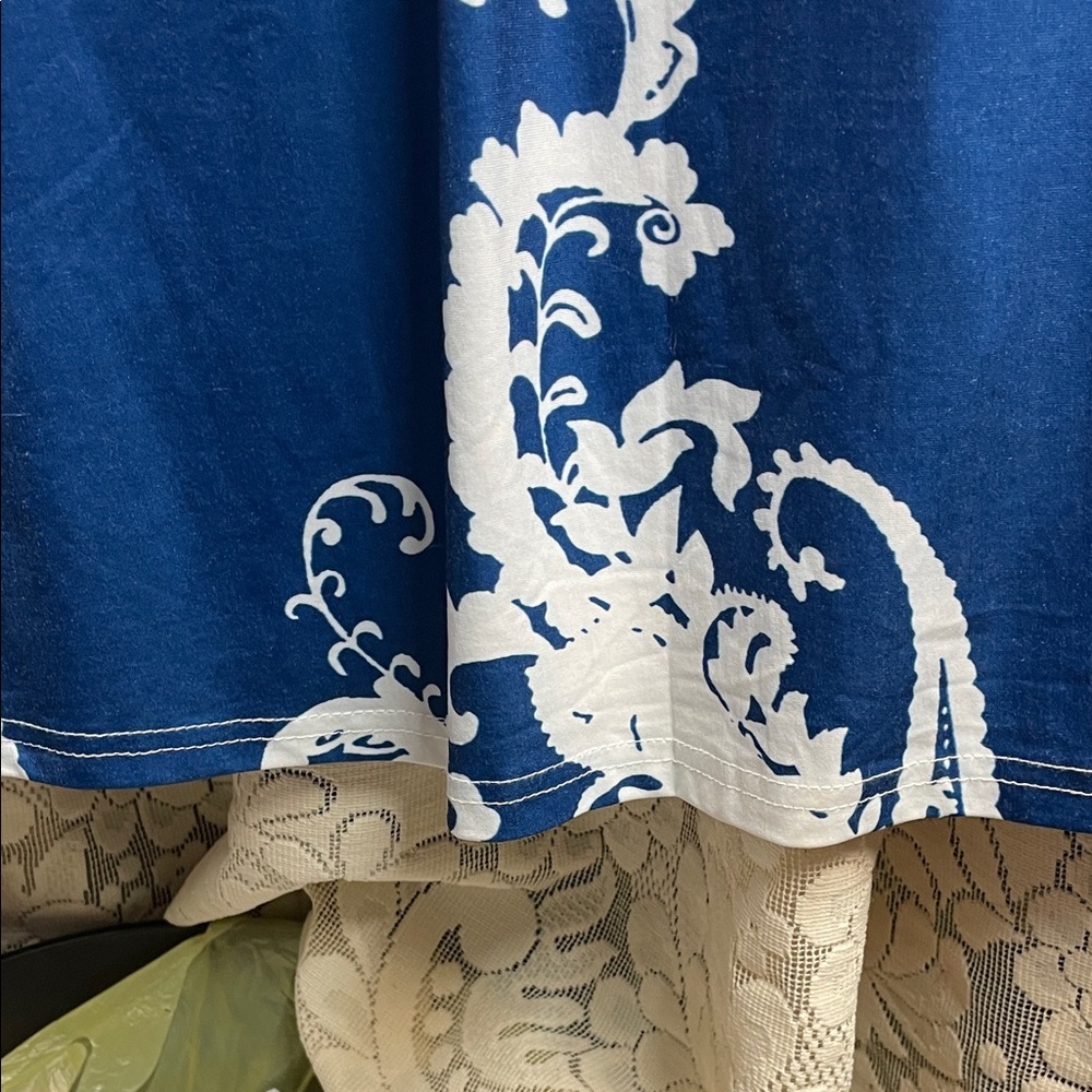 R & B Collection Elegant Blue and White Maxi Skirt - Picture 5 of 8